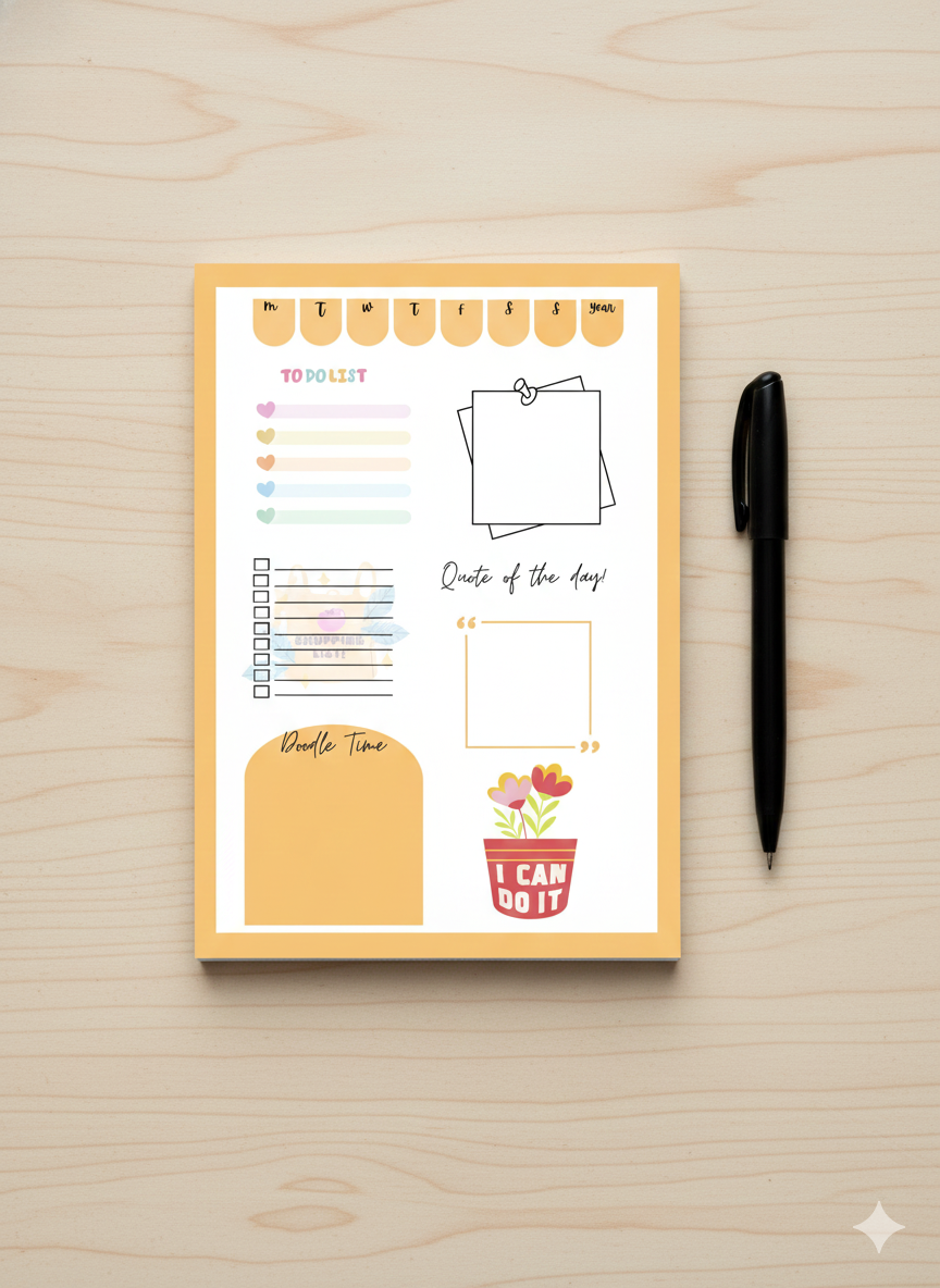 Daily Planner Notepad (5x7) | 50 Sheets | Daily Organizer & To-Do List | POSITIVE PROMPT ✨️