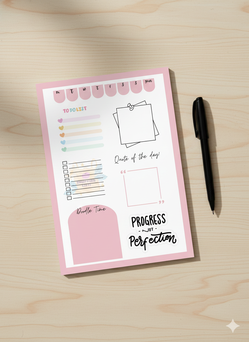 Daily Planner Notepad (5x7) | 50 Sheets | Daily Organizer & To-Do List | POSITIVE PROMPT ✨️